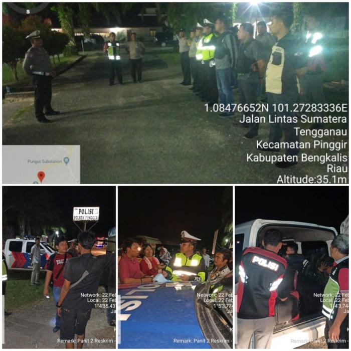 Polsek Pinggir Periksa 25 Unit Kendaraan Pada Kegiatan K2RYD    
