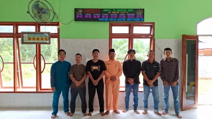 Masjid Raya Baitul Muttaqin Desa Pematang Duku Timur Dilengkapi Waktu Sholat Digital