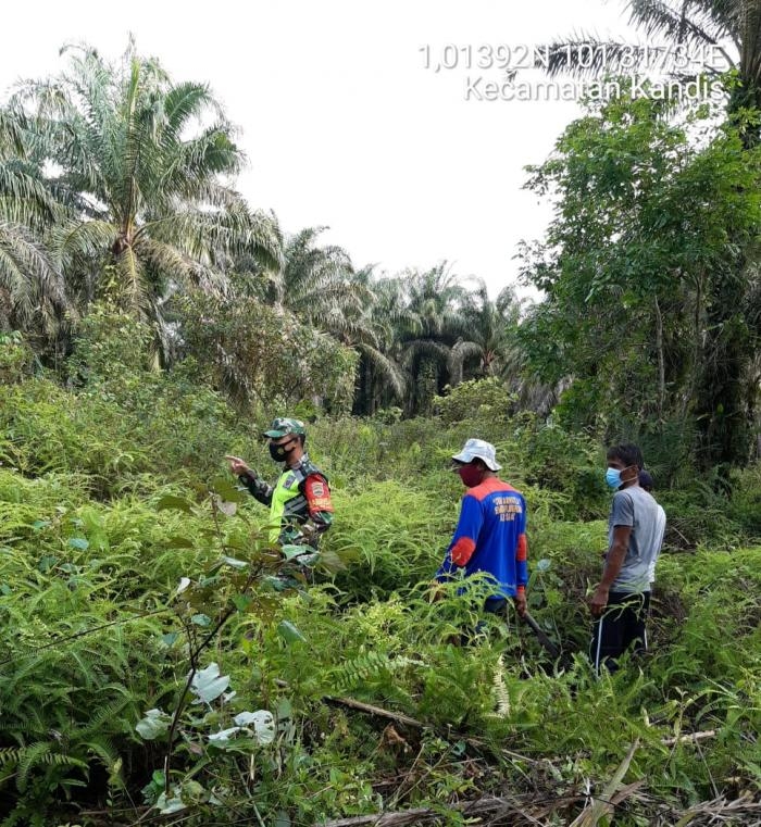 Awasi Titik Api, Personil Koramil 11 Kandis Gelar Patroli Karlahut