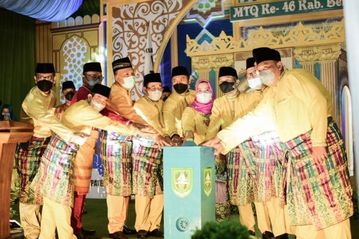 Bupati Bengkalis Kasmarni Buka MTQ Ke - 46 Tingkat Kabupaten Bengkalis Di Bathin Solapan