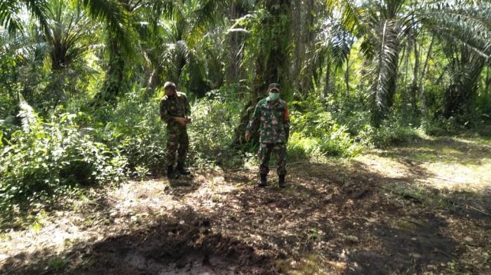 Pantau Titik Api, Babinsa Desa Selatbaru Kembali Lakukan Patroli Karlahut