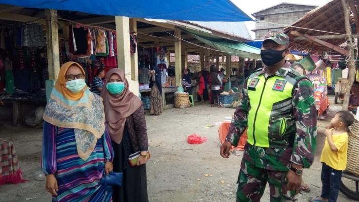 Cegah Covid 19, Babinsa Desa Kudap Gelar Operasi Prokes