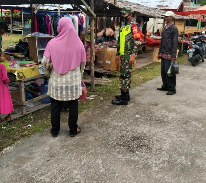 Cegah Covid - 19, Babinsa Koramil 08/Merbau kembali gelar Gakplin Protokol Kesehatan.