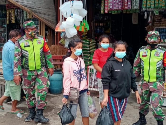 Anggota Koramil 09/Minas Kembali Mengelar Patroli Protokol Kesehatan