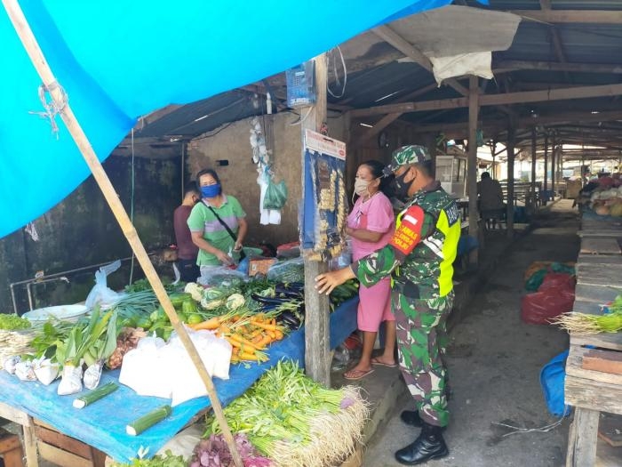 Cegah Penyebaran Covid, Anggota Koramil 09 Minas Gelar Sosialisasi