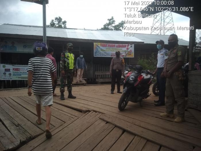 Putus Mata Rantai Covid 19, Anggota Koramil 08 Merbau Giat Lakukan Patroli Prokes