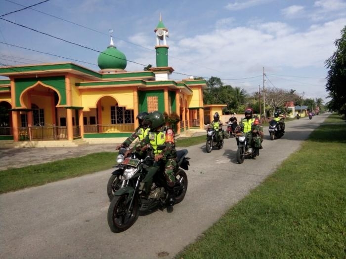 Koramil 02/Tebing Tinggi, melaksanakan patroli pengamanan Pilkada Meranti. 