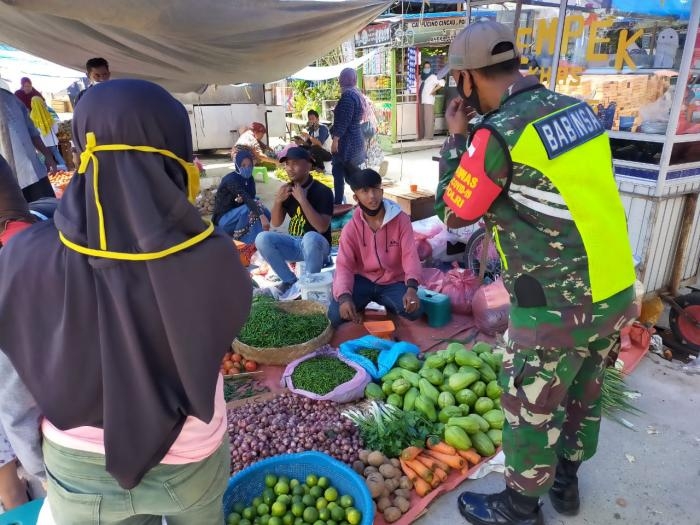 Cegah Covid Danramil 09/Minas Kembali Gelar Gakplin Protokol Kesehatan.