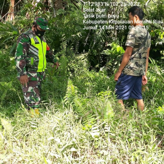 Antisipasi Kebakaran, Babinsa Desa Selat Akar Giat Lakukan Patroli