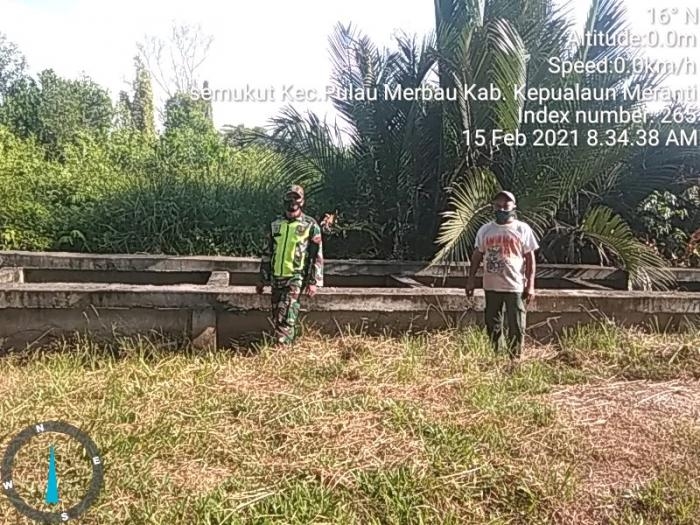 Cegah Karlahut, Personil Koramil 08 Merbau Gelar Patroli Bersama Warga
