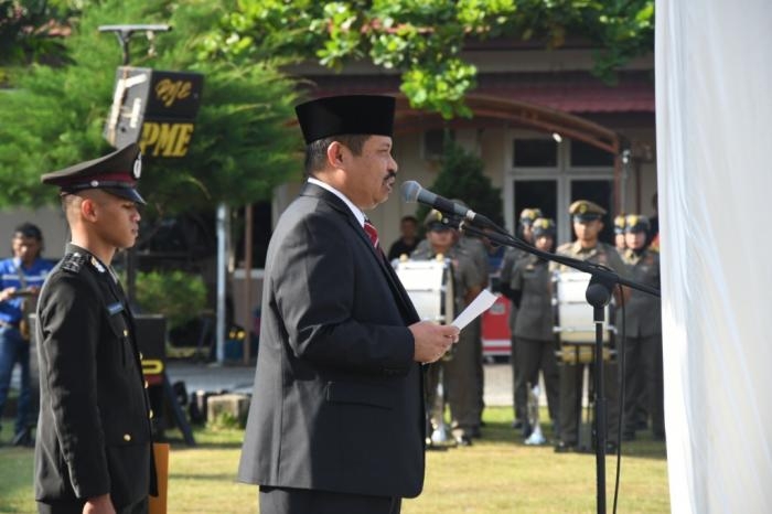 Bupati Bengkalis Selaku Inspektur Upacara HUT Bhayangkara Ke-73