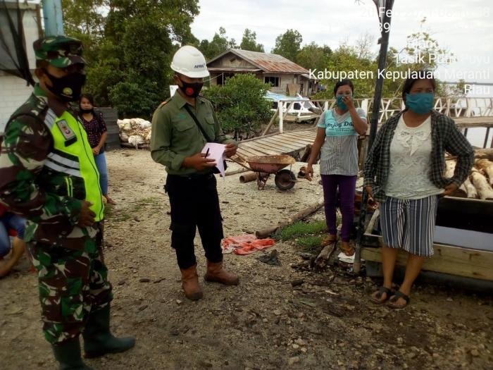 Cegah Covid 19, Babinsa Tanjung Padang Gelar Patroli Prokes