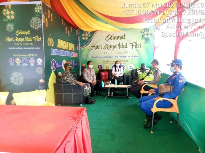 Cegah Covid 19, Personil Koramil 01 Bengkalis Giat Laksanakan Operasi Prokes