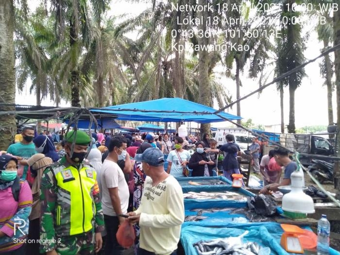 Putus Mata Rantai Covid 19, Babinsa Kampung Lubuk Dalam Gelar Prokes