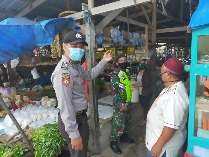 Antisipasi Covid 19, Anggota Koramil 09 Minas Gelar Sosialisasi Protokol Kesehatan