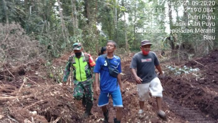 Cegah Kebakaran, Koramil 08 Merbau Gelar Patroli Karlahut