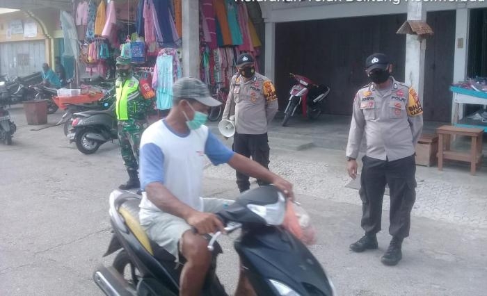 Anggota Koramil 08 Merbau Gencar Lakukan Patroli Prokes