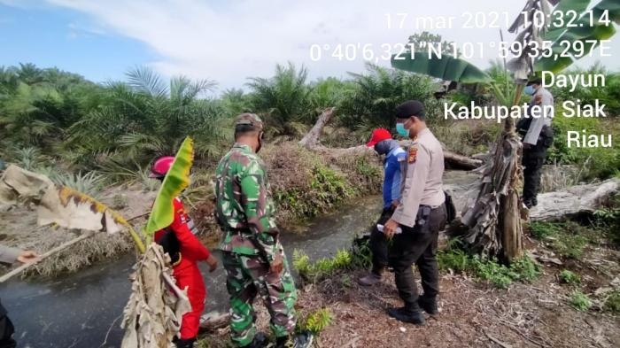 Cegah Api, Anggota Koramil 03 Siak Pantau Lokasi Perkebunan Warga