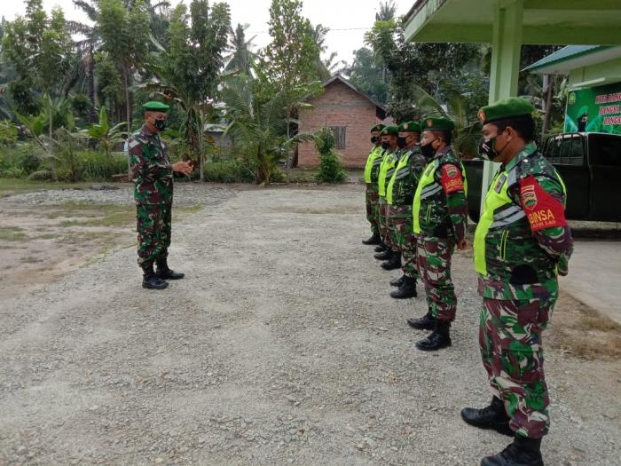 Jelang Pemilihan Desember 2020, Koramil 12/Pwk Sabak Auh Kembali Melakukan Apel Siaga.