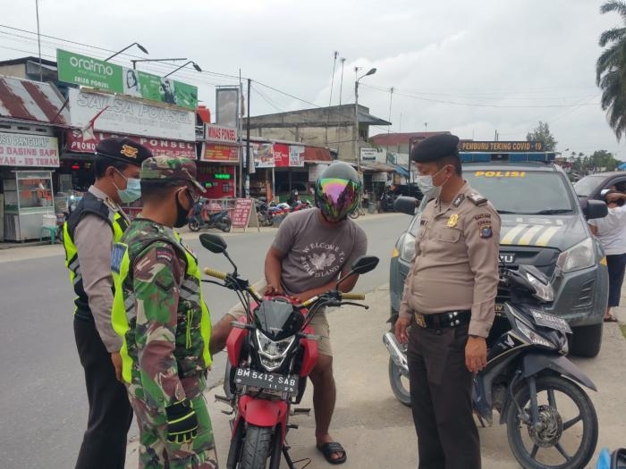 Anggota Danramil 09/Minas Kembali gelar gakplin protokol kesehatan