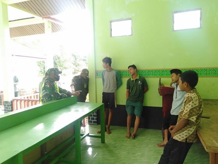 Cegah Covid 19, Personil Koramil 1 Bengkalis Kembali Gelar Operasi Yustisi