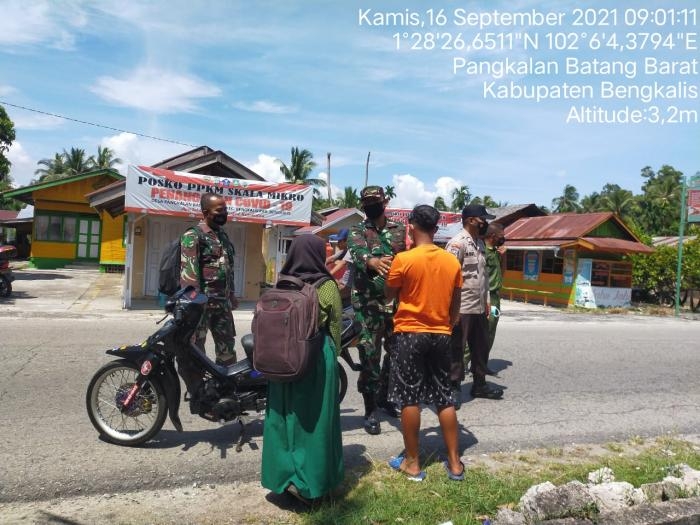 Putus Covid 19 di Pangkalan Batang Barat, Serka Yanuswar Giat Lakukan Sosialisasi