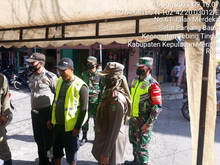 Cegah Penularan Virus Corana, Personil Koramil 02 Tebing Tinggi Kembali Menggelar Operasi Yustisi