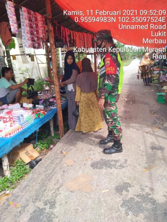 Personil Koramil 08 Merbau Makin Gencar Lakukan Patroli Prokes