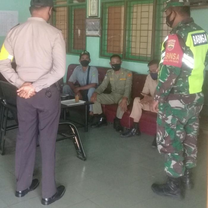 Anggota Danramil 08/Merbau kembali gelar Gakplin protokol Kesehatan di Desa Pelantai.