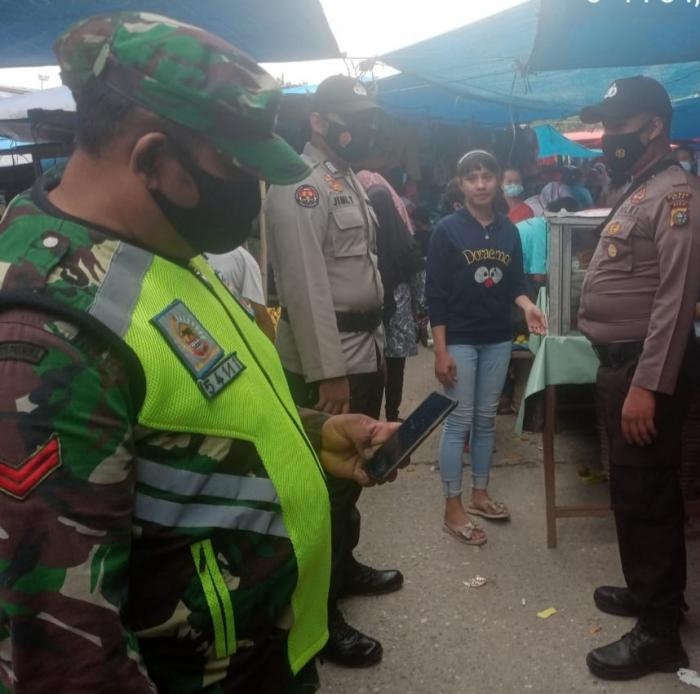 Putus Mata Rantai Covid 19, Babinsa Kelurahan Minas Gelar Operasi Prokes