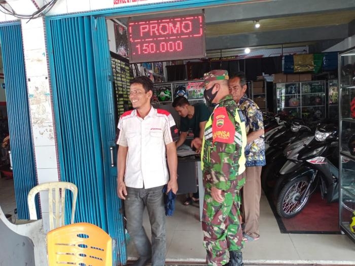 Cegah Penularan Covid 19, Koramil 06 Sungai Apit Gelar Prokes Mandiri