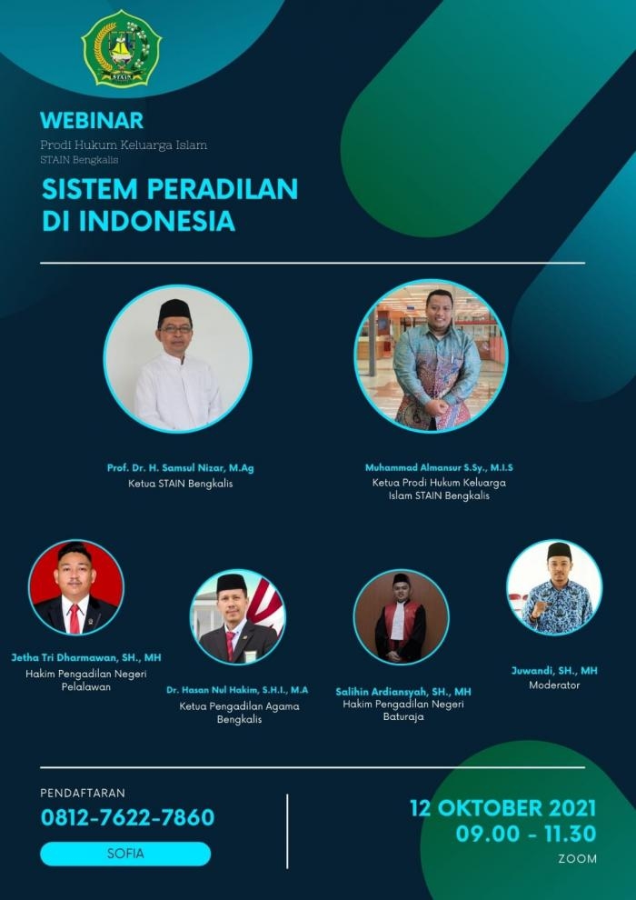 Hakim PA Bengkalis, PN Pelalawan dan PN Batu Raja Ikuti Webbinar Prodi Hukum STAIN Bengkalis