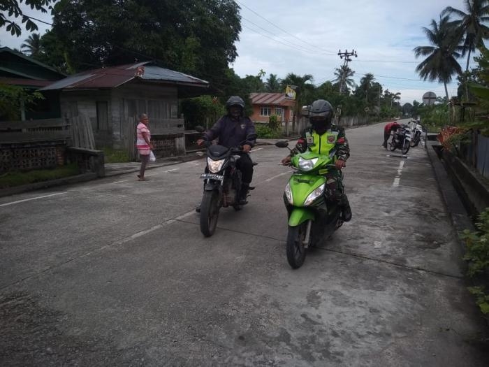 Jelang Pilkada 2020, Koramil 08/Merbau Kecamatan lakukan Patroli 