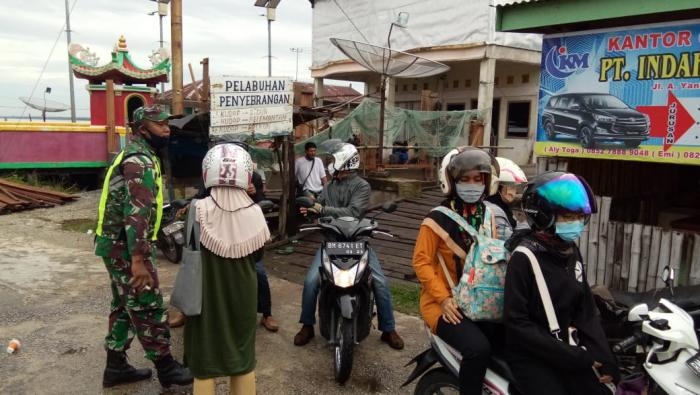 Cegah Covid - 19, Koramil 08/Merbau kembali Gelar Gakplin Protokol Kesehatan.