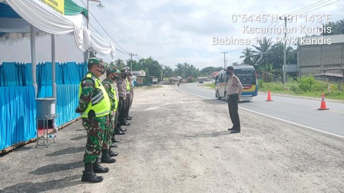 Putus Mata Rantai Covid, Personil Koramil 11 Kandis Gelar Patroli Di Pos Penyekatan