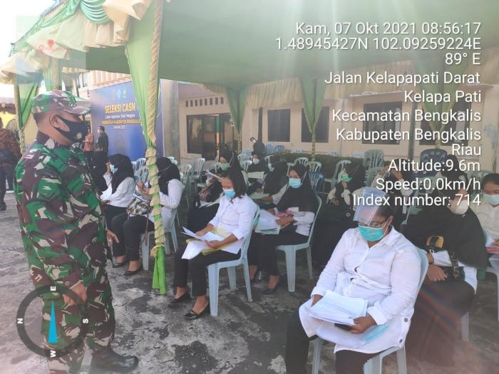 Antisipasi Penularan Covid 19, Serda RS Sitorus Lakukan Monitoring Bagi Calon ASN