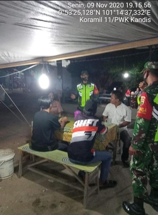 Danramil 11/Pwk Kandis kemabli Gelar Gakplin Protokol Kesehatan