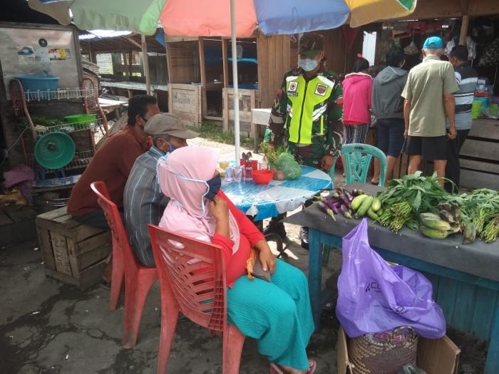 Cegah Covid - 19, Babinsa Koramil 08/Merbau kembali gelar Gakplin protokol kesehatan di Desa Semekut