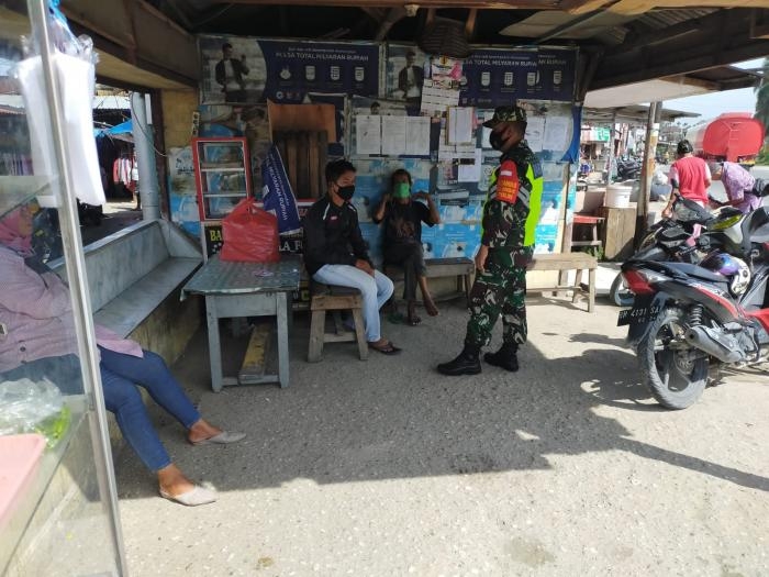 Antisipasi Virus Penularan Virus di Pasar Tradisional, Sertu Ardhi Syam Gelar Operasi Yustisi