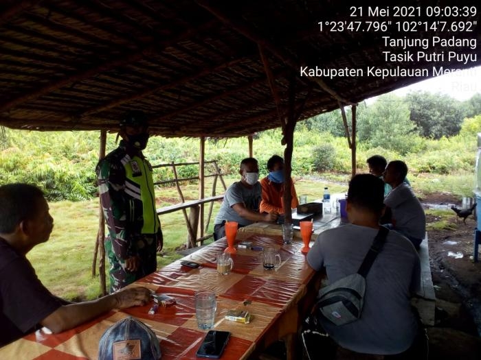 Cegah Penularan Covid 19, Babinsa Desa Tanjung Padang Kembali Gelar Sosialisasi