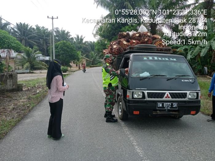 Cegah Covid 19, Peltu JP Sihombing Menggelar Operasi Prokes di Kampung Belutu Kandis