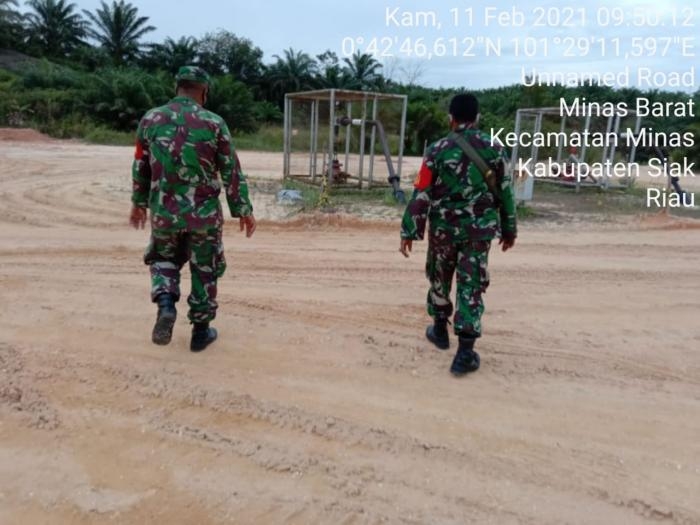 Babinsa Koramil 09 Minas Makin Gencar Lakukan Patroli di Objek Vital Nasional