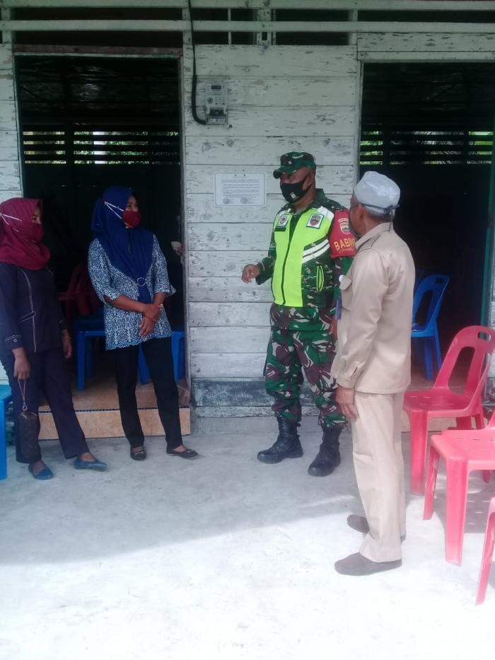 Cegah Covid - 19, Koramil 08/Merbau kembali gelar Gakplin Protokol Kesehatan di Desa Pelantai.