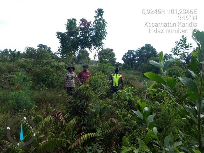 Pantau Karlahut, Anggota Koramil 11 Kandis Serda Satria M Giat Lakukan Patroli