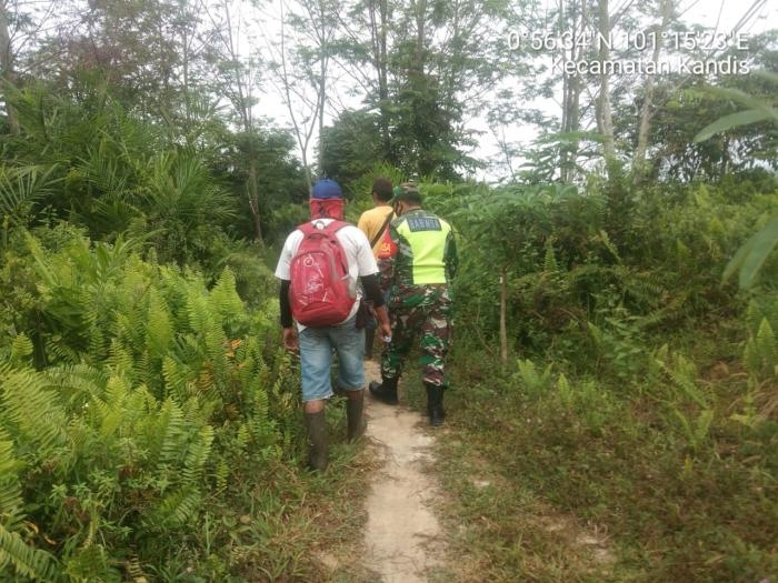 Personil TNI Dari Satuan Koramil 11 Kandis Gelar Patroli Karlahut