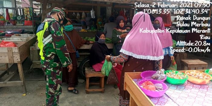Personil TNI 08 Merbau Gelar Patroli Prokes di Desa Renak Dungun