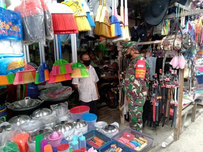 Anggota Danramil 09/Minas Kembali gelar gakplin protokol kesehatan