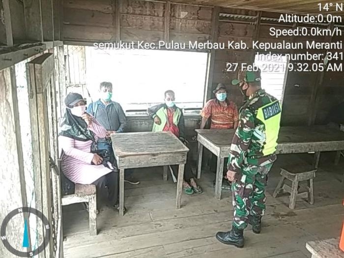 Cegah Covid 19, Babinsa Desa Semukut Gelar Patroli Prokes