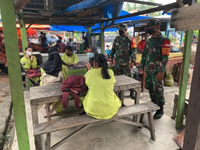 Antisipasi Virus, Kopda Andis Eko Gelar Operasi Yustisi di Pasar Tradisional