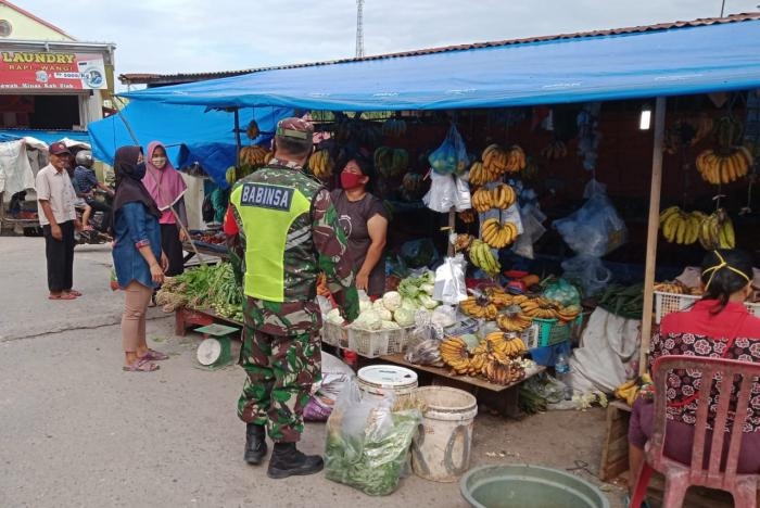 Cegah Covid 19, Personil Koramil 09 Minas Gelar Operasi Prokes